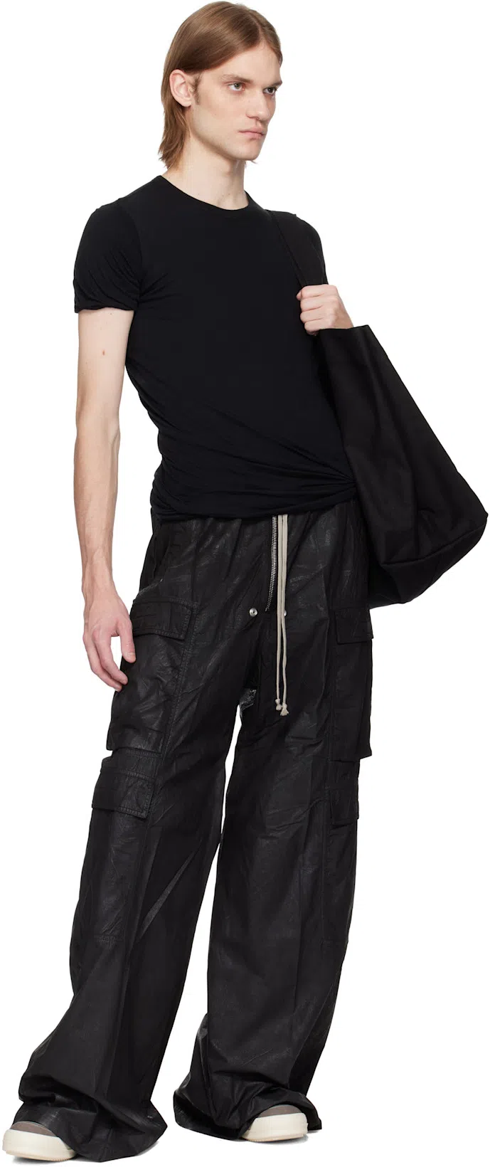 RICK OWENS DRKSHDW Pantaloni Double Cargo Jumbo Belas In Black