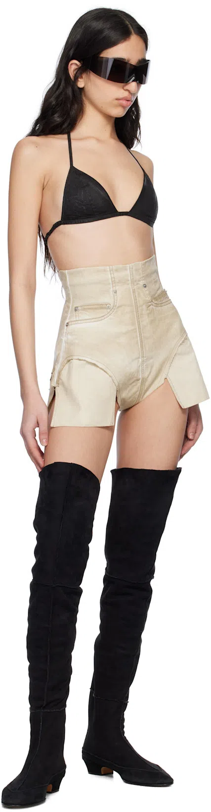 THE ROW Hereditas 25 Suede Over-the-knee Boots In Schwarz