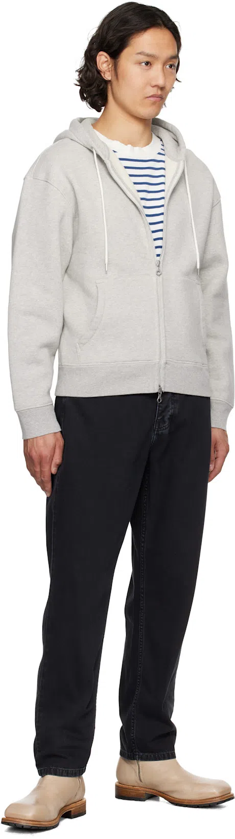 OUR LEGACY Hooded Grey Organic Cotton Sweatshirt In Gray