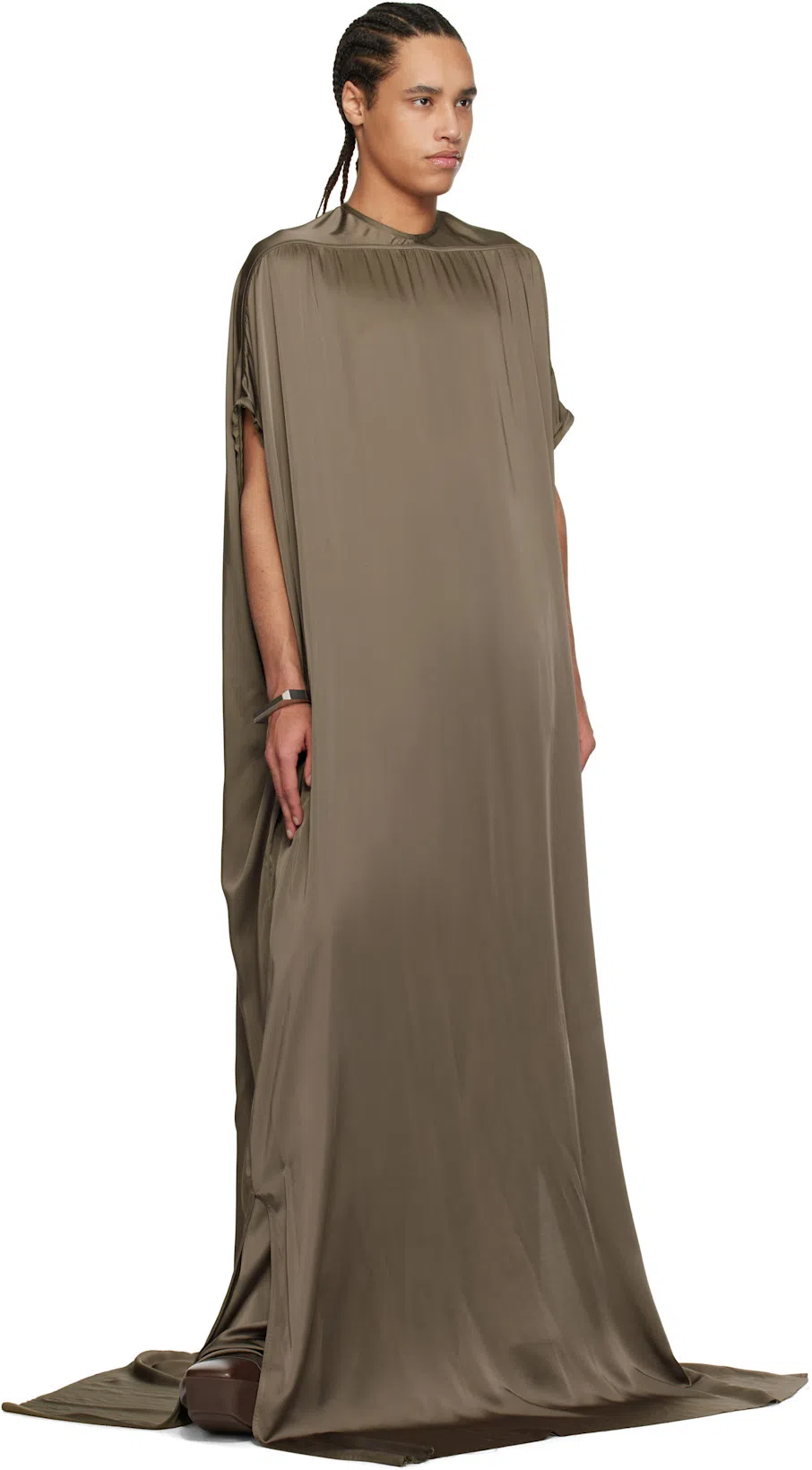 RICK OWENS Brown Hollywoode Sliver Platform Beatles Chelsea Boots In 14 Mahogany