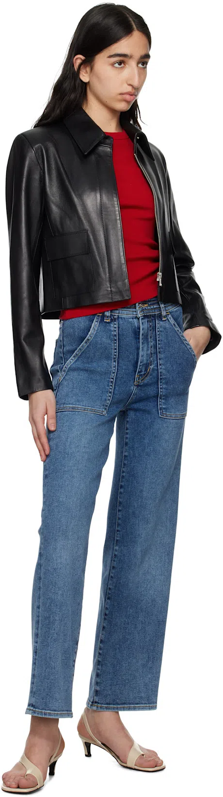 TOTÊME Beige Naplack Leather Thong Heeled Sandals In White