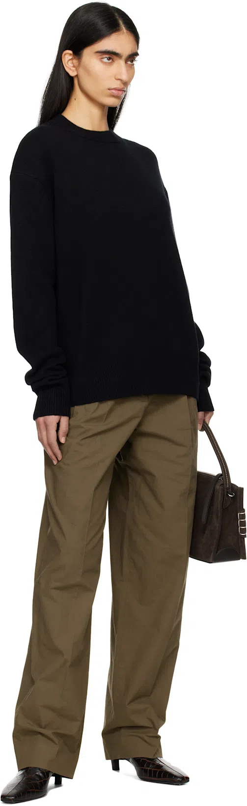 TOTÊME Toteme Women The Mid Heel Boot Leather Boots With Croco Effect In Brown