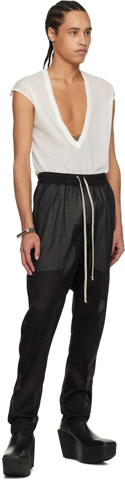 RICK OWENS Black Concordians Sliver Platform Beatle Chelsea Boots