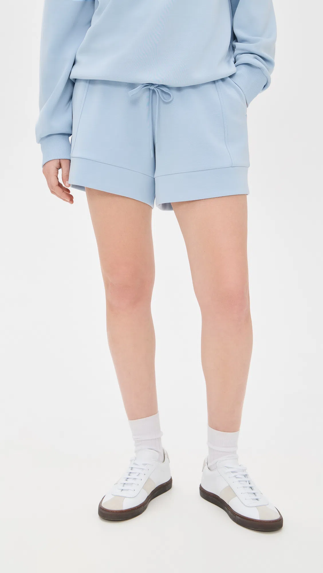 VARLEY Atrium Drawstring Shorts In Light Blue