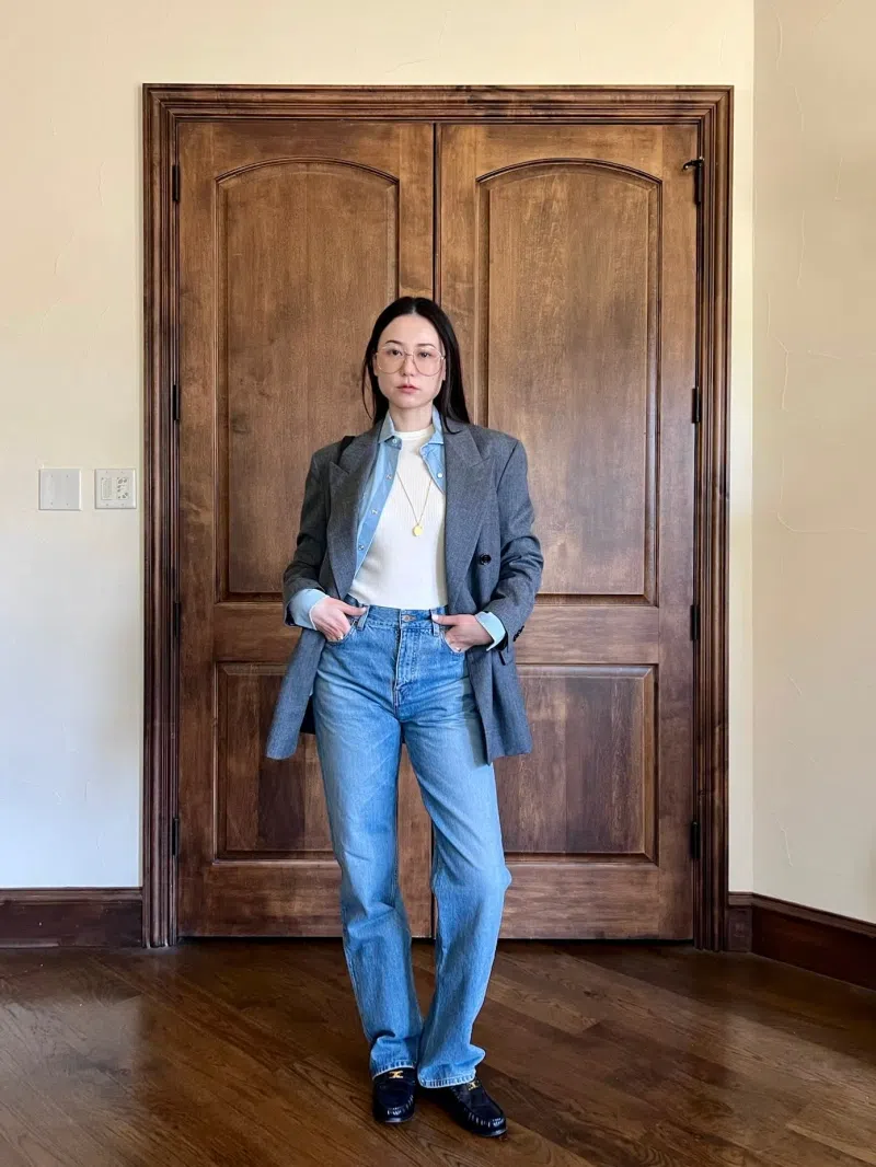 CELINE Luco Triomphe Loafer Shoes In Blue