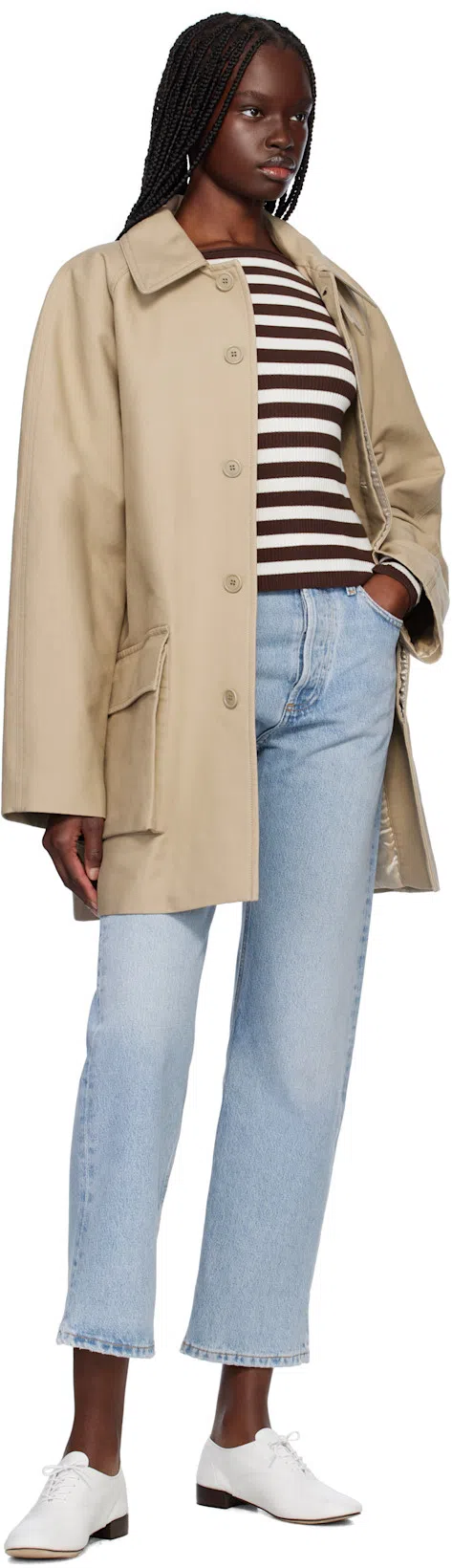 AGOLDE Marbled Fran Low Slung Straight Jeans In Blue