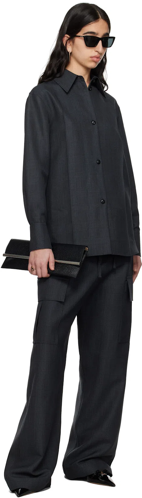 ALEXANDER MCQUEEN Cross B-long Black Lambskin Clutch