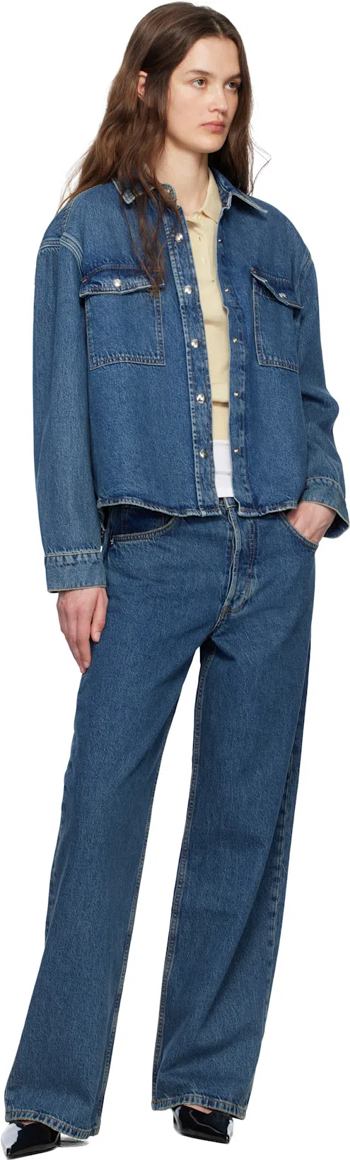 ANINE BING Denim Shirt In Blue