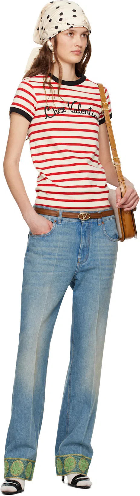 VALENTINO Garavani Straight-leg Jeans With Decorative Cuffs In Black