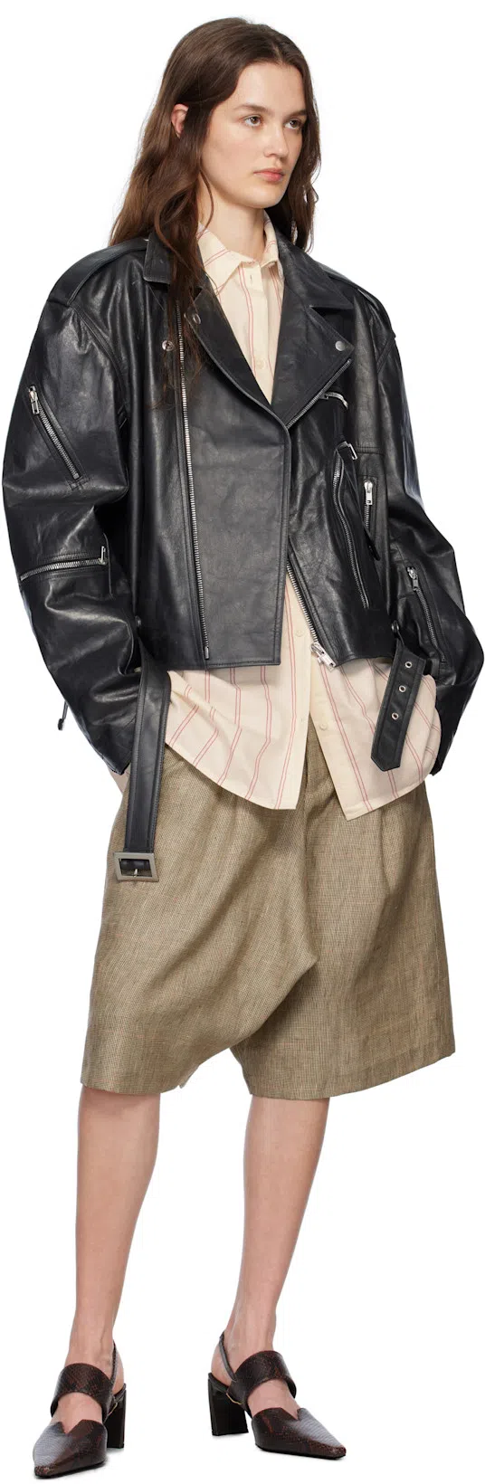 TOTÊME Toteme Striped Cotton Shirt In Beige