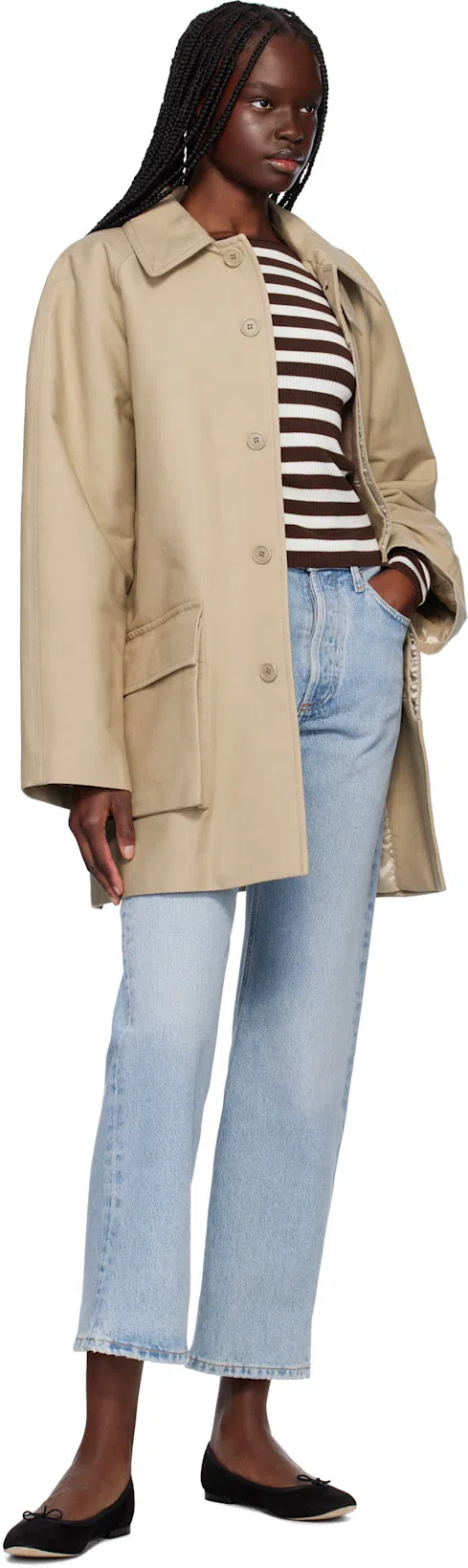 AGOLDE Marbled Fran Low Slung Straight Jeans In Blue