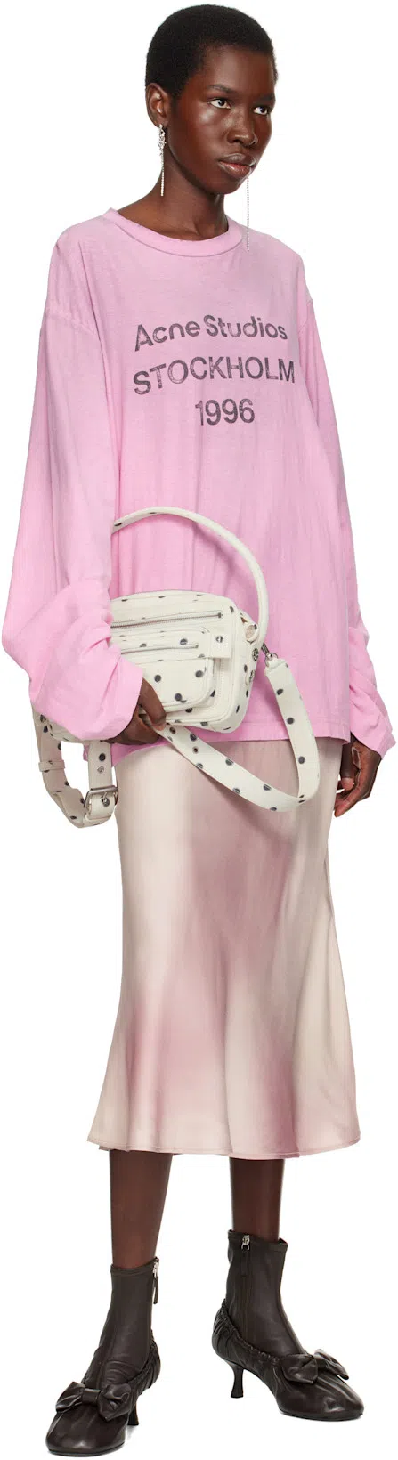 ACNE STUDIOS Womens Multi Pink Darma Sleeveless Satin Midi Dress