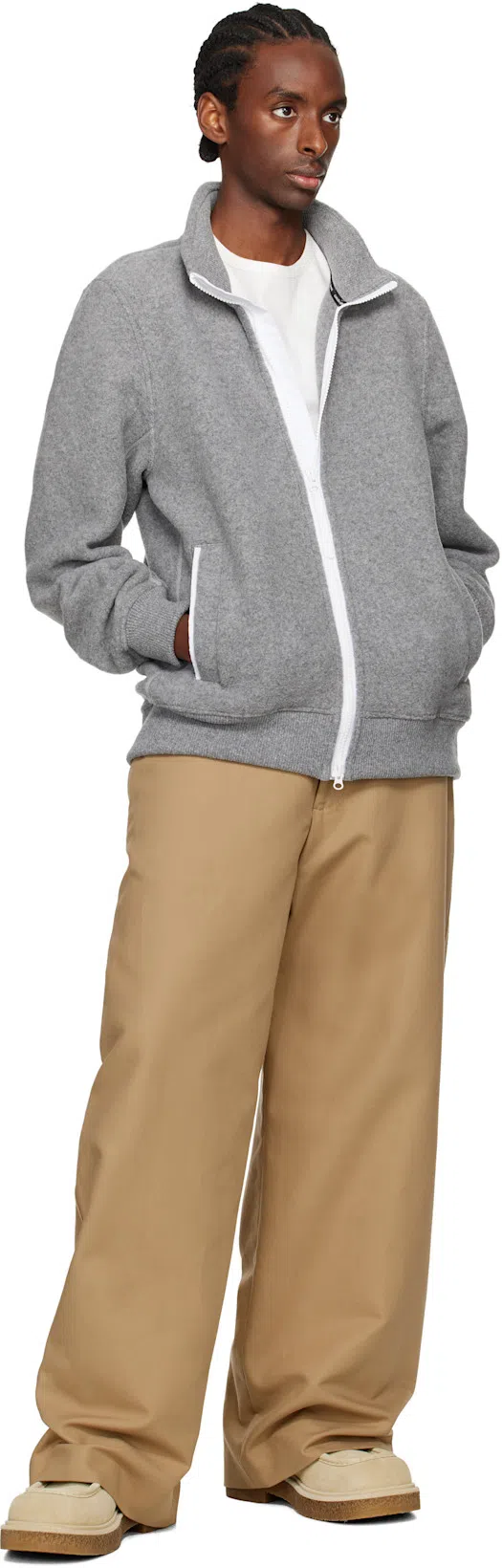 ACNE STUDIOS Twill Trousers In Khaki Beige