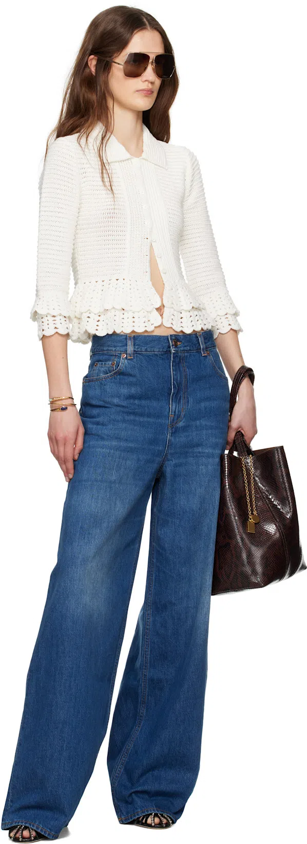 CHLOÉ Leonie Crystal-embellished Leather Pumps In Black