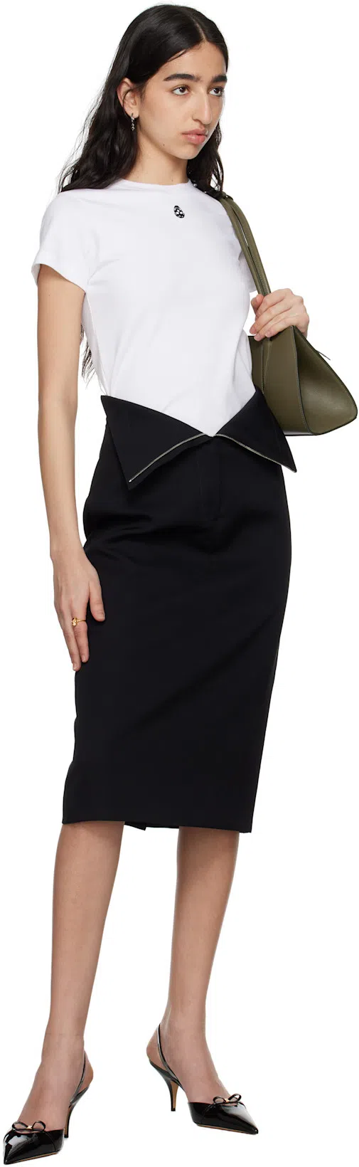 FERRAGAMO Gylla Patent Bow Slingback Pumps In Nero Biscotto