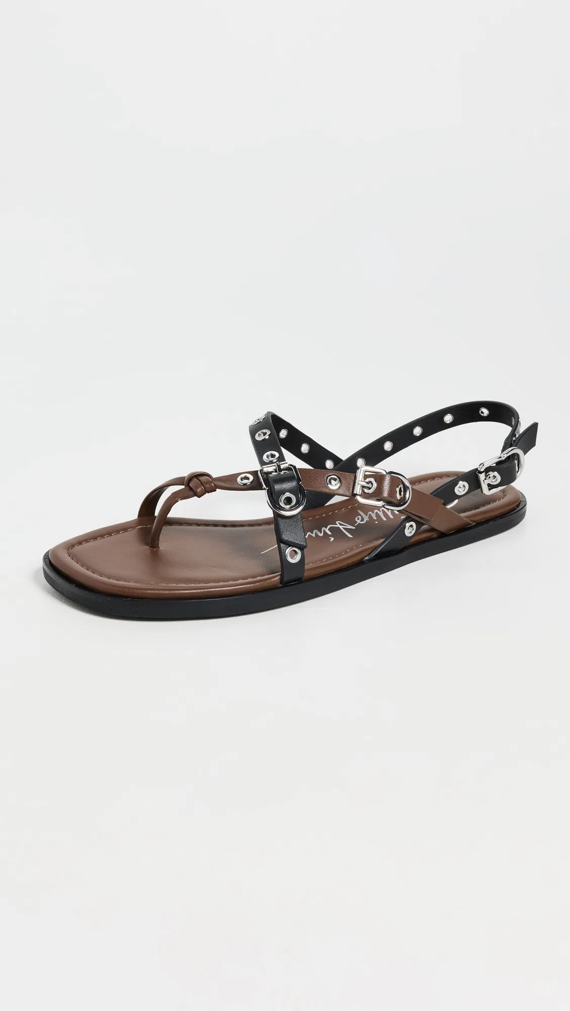 3.1 PHILLIP LIM Rivet Leather Strappy Toe-ring Sandals In Black Multi