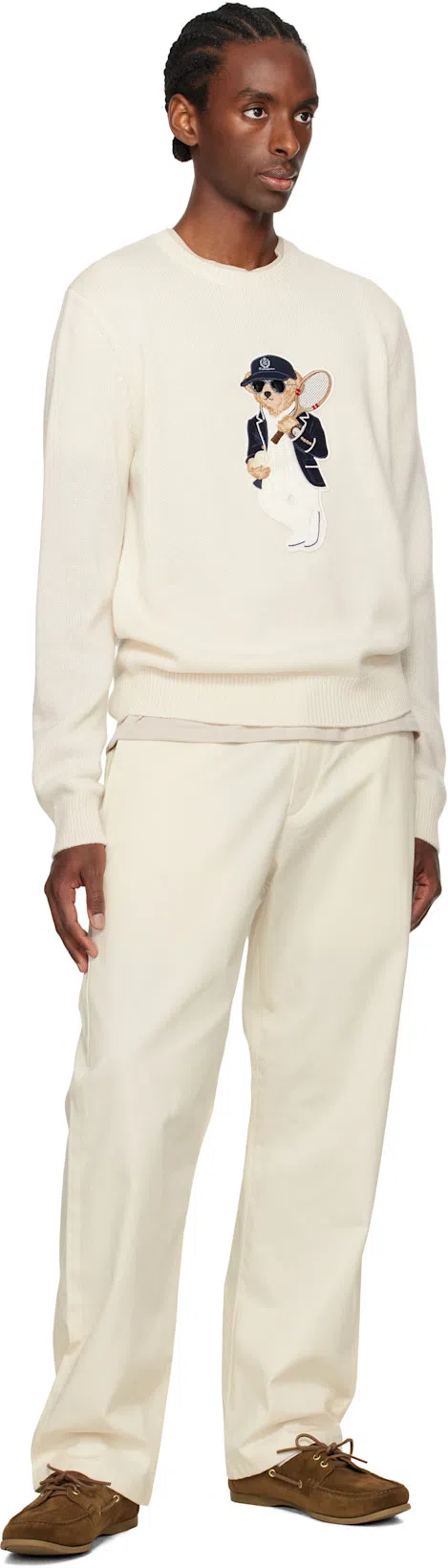 RAG & BONE Off-white Haydon Straight Fit Cotton Chino Trousers In Sand