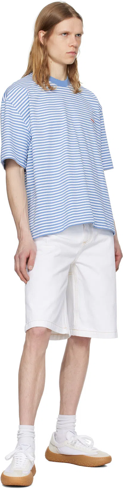 SUNNEI Striped T-shirt In 8071 Azure/optical W