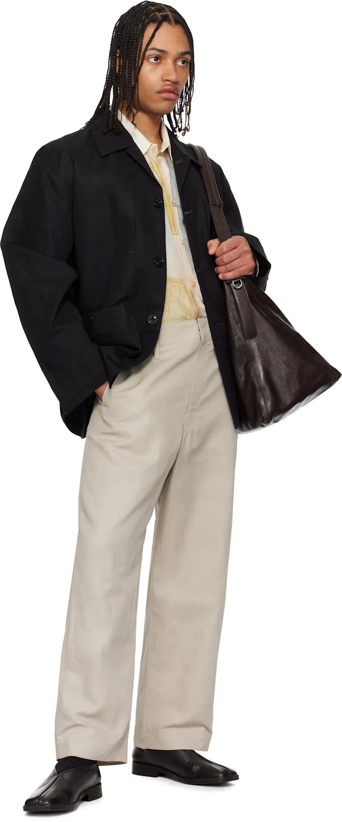 LEMAIRE 'collared Front Pockets Workwear Jacket' In Black