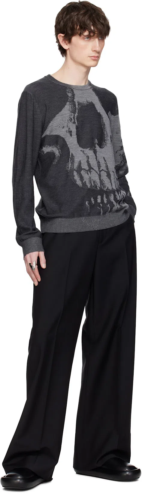 ALEXANDER MCQUEEN Alexander Mc Queen Skull Wool Sweater In Black