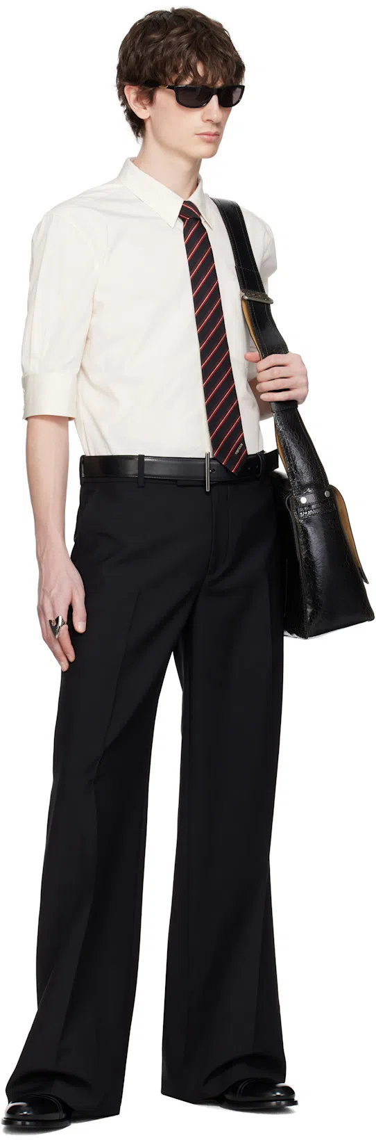 FERRAGAMO Perforated Leather Derby Shoes In Black