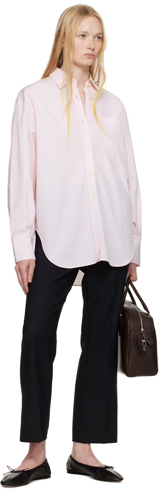 THE ROW 10mm Hereditas Leather Ballerina Flats In Black