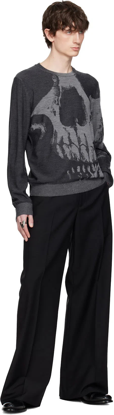 ALEXANDER MCQUEEN Alexander Mc Queen Skull Wool Sweater In Black