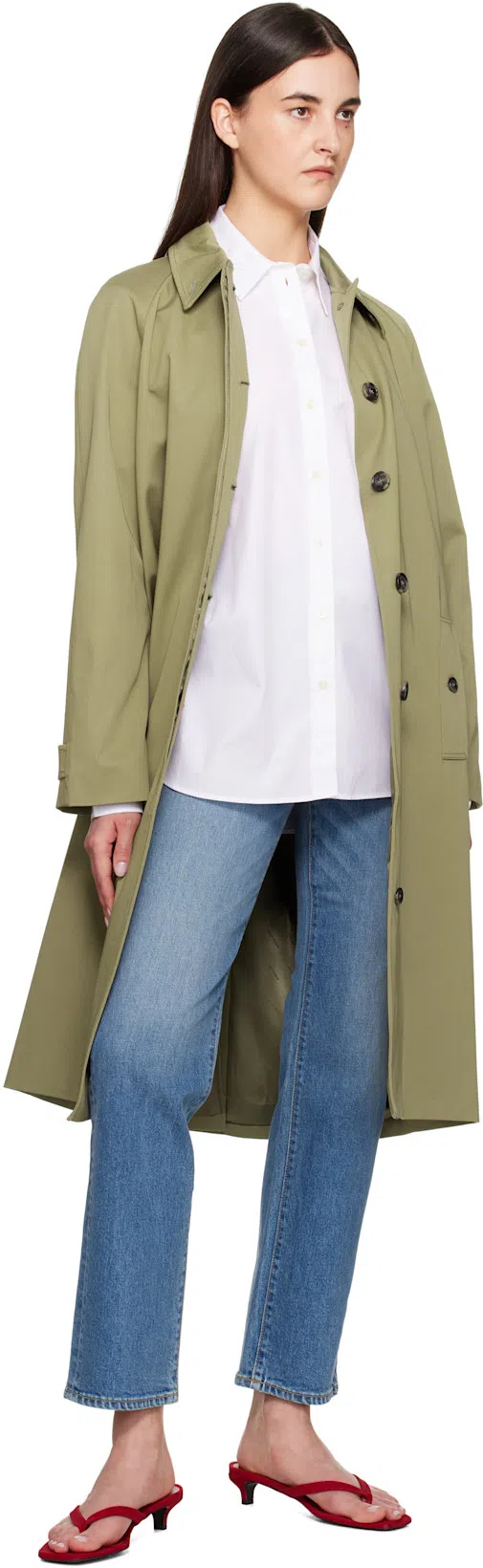 TOTÊME Suede Heeled Flip Flops Scarlet In Red