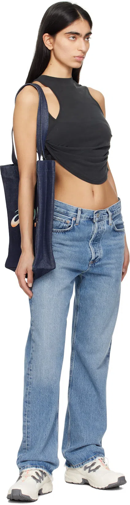 AGOLDE Blue Fran Low Slung Straight Jeans