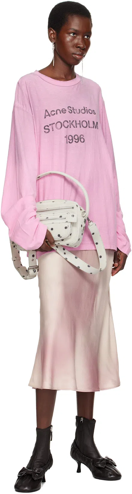 ACNE STUDIOS Womens Multi Pink Darma Sleeveless Satin Midi Dress