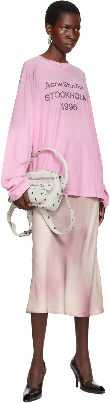 ACNE STUDIOS Womens Multi Pink Darma Sleeveless Satin Midi Dress