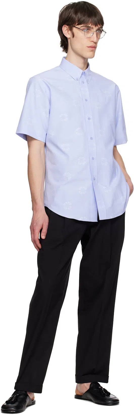 GIVENCHY Black Leather Slippers In 001-black