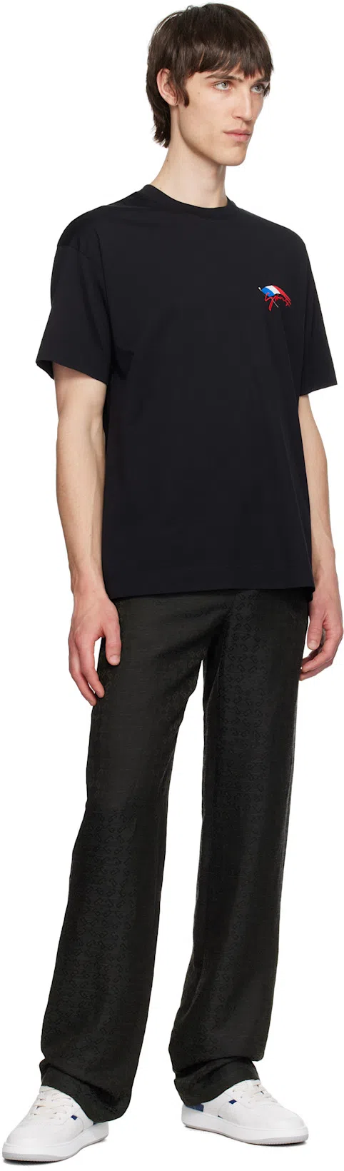 GIVENCHY Saint Laurent Black Leather Tribute 85 Mules In Blue