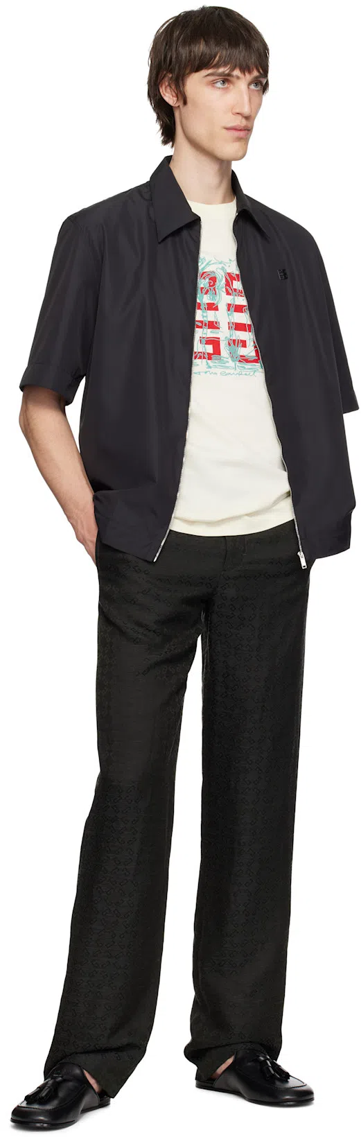 GIVENCHY Black Leather Slippers In 001-black