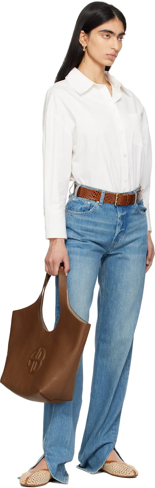 ANCIENT GREEK SANDALS Raffia Leather-trim Aeropi Ballet Flats In Sand