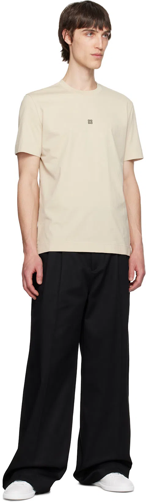 GIVENCHY Crew Neck Short Sleeves T-shirts In Beige