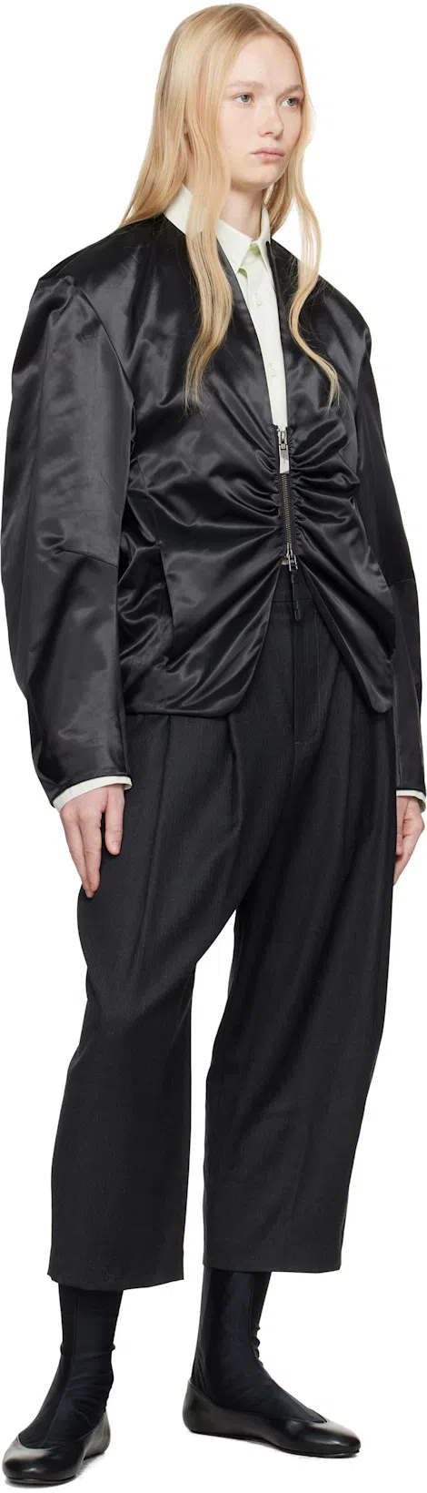 RIER Green Popeline Cotton Shirt In Linden Popeline