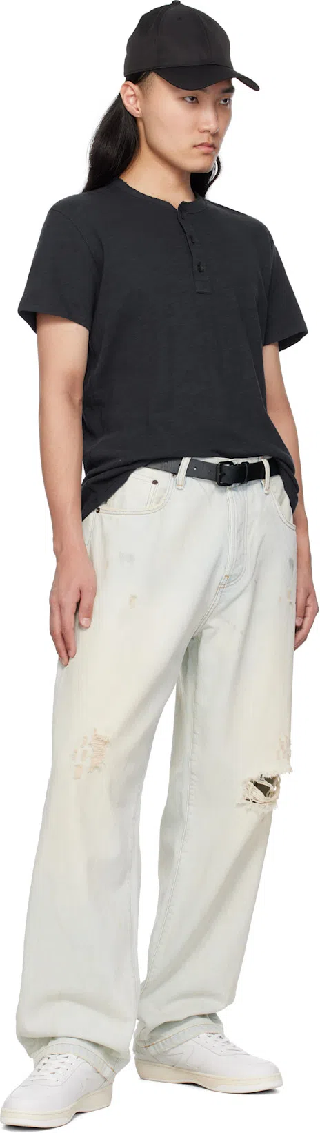 RAG & BONE White Retro Court Leather Sneakers In Wht