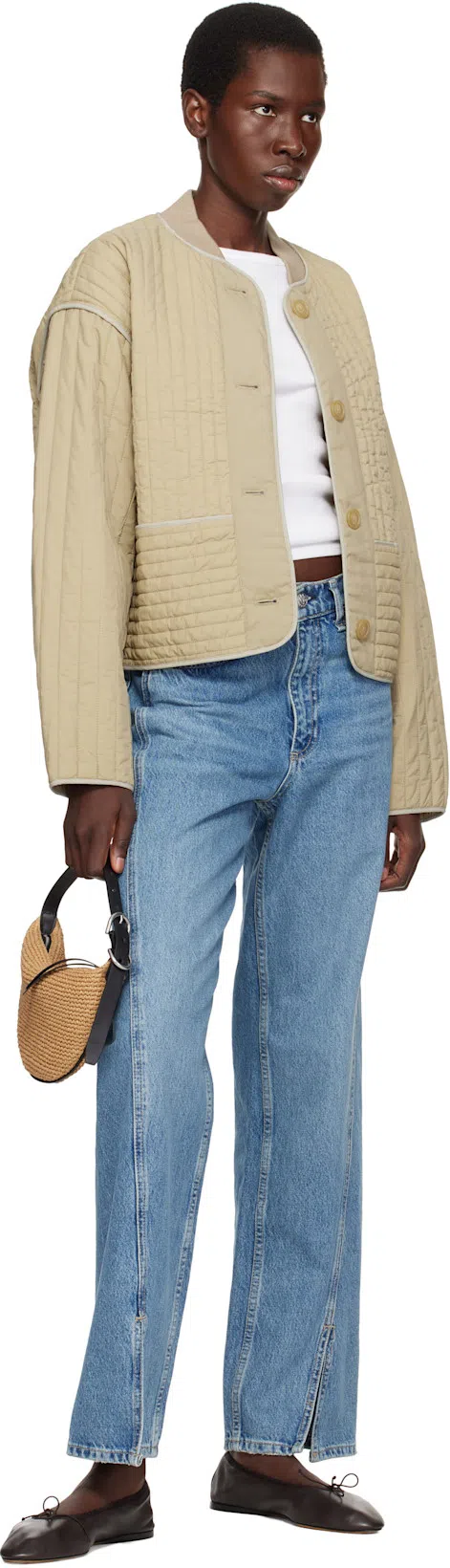 THE ROW 10mm Hereditas Leather Ballerina Flats In Black