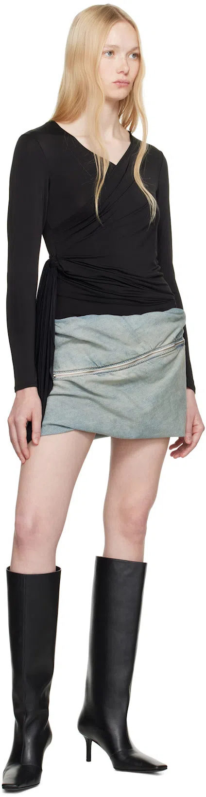 ACNE STUDIOS Stivali In Pelle Con Punta Affusolata In Black