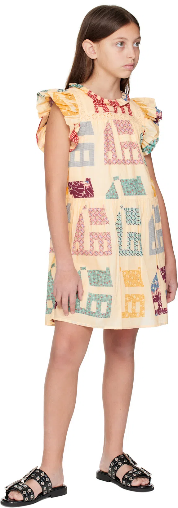 GANNI 5mm Feminine Buckle Strap Sandals In Black