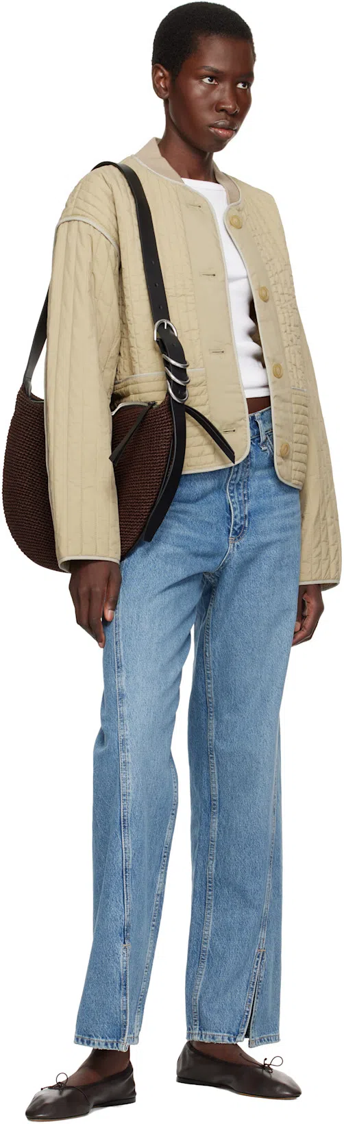 THE ROW 10mm Hereditas Leather Ballerina Flats In Black