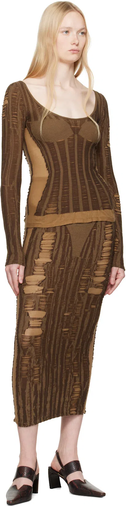 DIESEL Brown M-calimera-short Minidress
