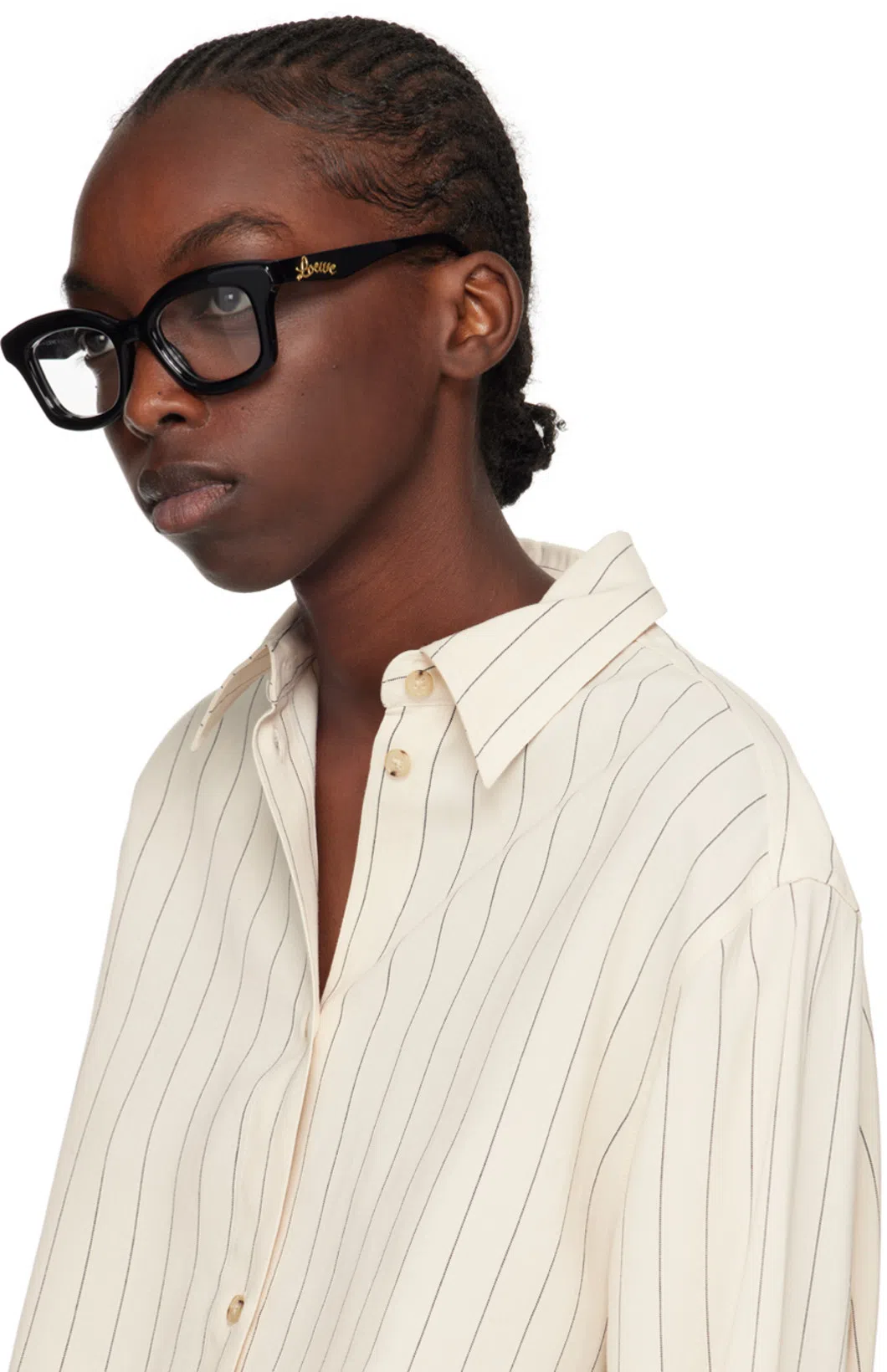 TOTÊME Toteme Striped Cotton Shirt In Beige
