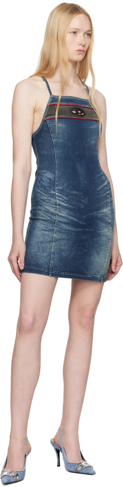 DIESEL Blue De-pilu-dress-s Minidress In 01