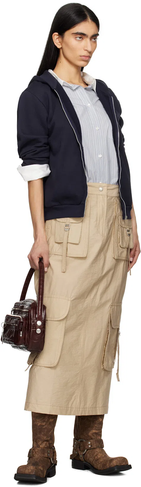 ACNE STUDIOS Multipocket Long Skirt Skirts Beige In Neutral