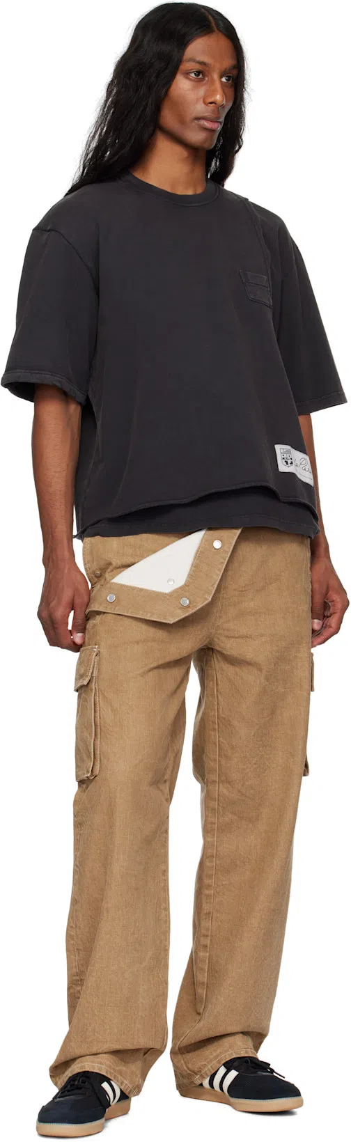 LE PERE Black Torn T-shirt