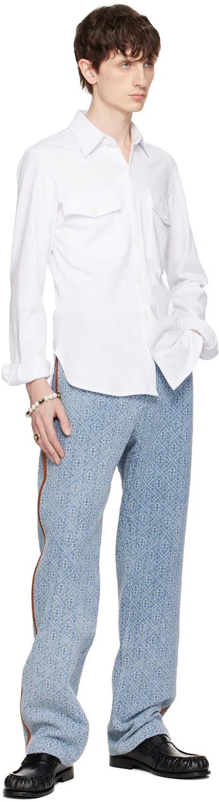 DR. MARTENS Penton Two-tone Penny Loafer In Olive And White Classic Calf