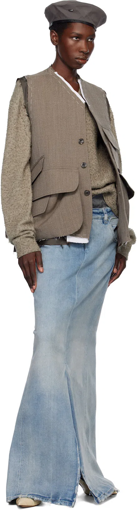 MAISON MARGIELA Anonimity Of The Lining Long Denim Skirt In Blue