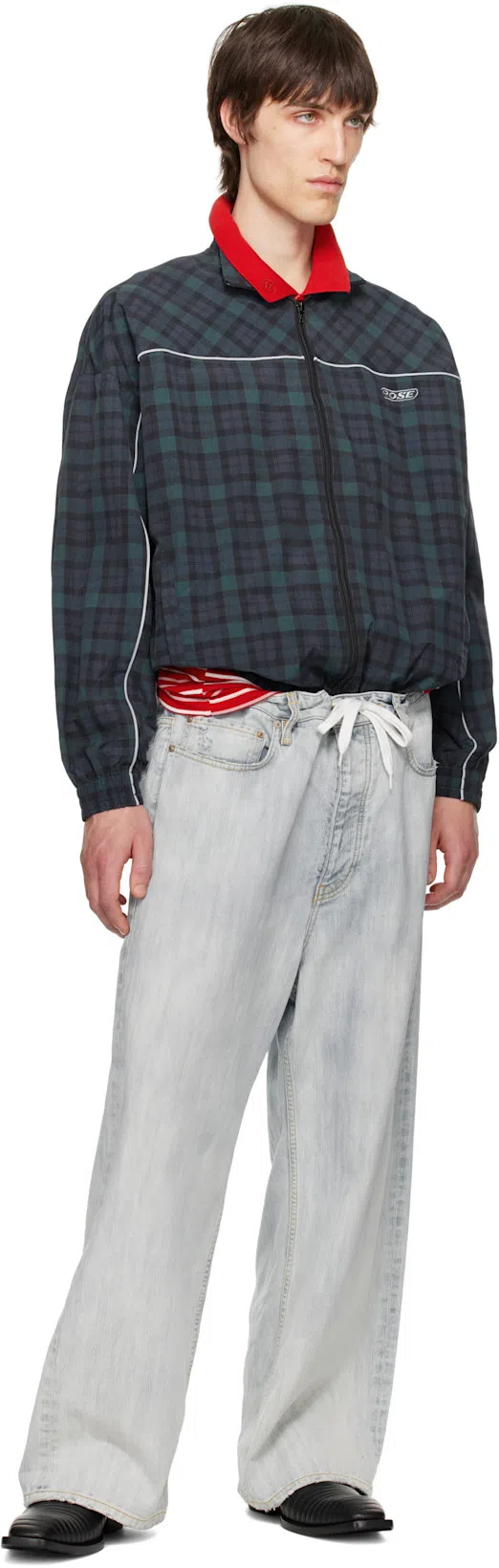 BALENCIAGA Blue Bleached Ring Baggy Jeans